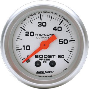 2" BOOST (давление наддува), 0-60 PSI, MECH ULTRA-LITE AUTO METER #4305 Boost