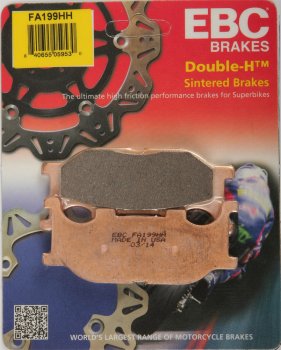 FA199HH EBC BRAKES Double-H™ тормозные колодки  ITALJET Jupiter; LINHAI Main Street, Monarch; MBK YP; SINNIS QM; YAMAHA CP, FZ, MT, SR, TDR, TZR, XJ, XP, XV, YP 1993-2012 года выпуска