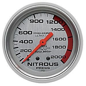 2-5/8" датчик давления нитро, 0-2000 PSI, MECH AUTO METER #4428 Nitrous Pressure