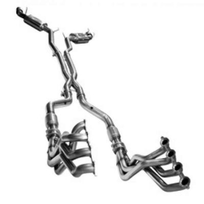 651504-CX-MUFF-GE KOOKS HEADERS Complete 3" Exhaust System. Includes: 3" High Flow Race Cats, X-Pipe, Kooks Polished Oval Race Mufflers and 3" Slash Cut Tips. Will work for Factory Ground Effect Cars. Will not fit 1LE/ZL1 Bumpers. Fits coupe/convertible. 2010-2014 Chevrolet Camaro SS LS3 6.2L
