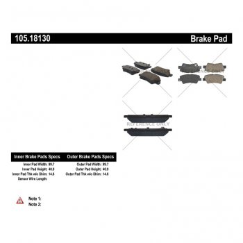 105.18130 Тормозные колодки Posi-Quiet Ceramic HYUNDAI, KIA зад. 
