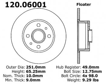 Задний тормозной диск - с перфорацией и насечками LANCIA PDS.06001 