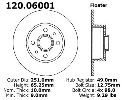 Задний тормозной диск - с перфорацией и насечками LANCIA PDS.06001 