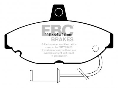 DP2467 EBC Brakes Greenstuff передние колодки AUSTIN; MG; RELIANT Ширина 118мм, Высота 64мм, Толщина 18мм