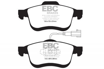 DPX2010/2 EBC Brakes Ultimax2 Тормозные колодки перед  CHRYSLER Delta; LANCIA Delta выпуска 2010-2023 года