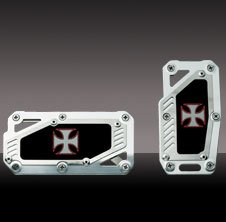 Pedal Covers: Iron Cross pedal pad set; 2 multi-piece; automatic transmission; black Racing Pedals