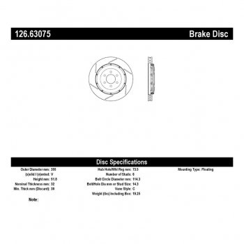 126.63075 Тормозные диски Premium DODGE, SRT зад правый 