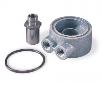 3966 Flex-a-Lite Проставка под масляный фильтр 13/16"-16 15/8" 21/2"   Thread size of 13/16"-16 and 2.5" thick Comes with 2.5" o-ring for proper fit Provides a pressurized source of oil for the engine oil cooler  
