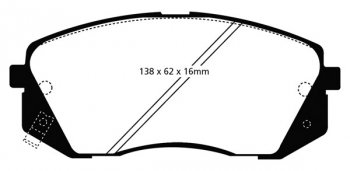 DP21809 EBC Brakes Greenstuff тормозные колодки перед. HYUNDAI i-40, iX35, Kona; KIA Carens, Ceed, Optima, Soul выпуска 2006-2022 года