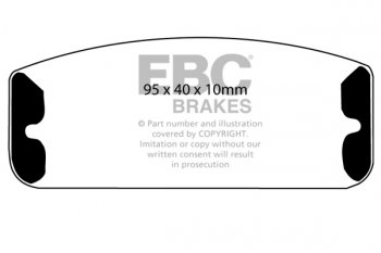 DP119 EBC Brakes Ultimax2 Тормозные колодки перед  ALFA ROMEO Dauphine; ALPINE A108, A110; MATRA Djet; RENAULT 8, 10, Alpine, Caravelle, Dauphine, Floride; SIMCA 1000 Coupe выпуска 1958-1975 года