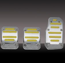 PEDL PAD 3PC YEL/CHR Chrome Finish