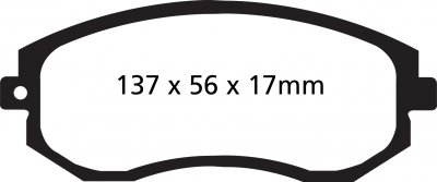 DP41884R EBC Brakes Yellowstuff Тормозные колодки перед SUBARU BRZ, Forester, Impreza, XV; TOYOTA GT86 Ширина 137мм, Высота 57мм, Толщина 17мм