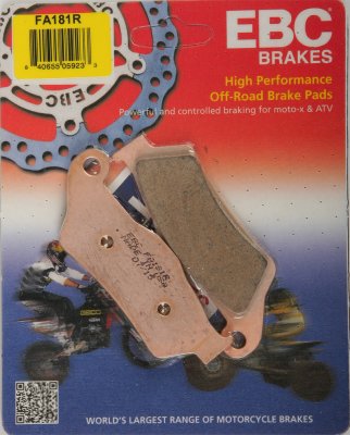 FA181R EBC BRAKES Organic тормозные колодки ALFER, APRILIA, BENELLI, BMW, CAGIVA, CCM, DUCATI, FACTORY, FANTIC, GAS-GAS, GILERA, HIGHLAND, HONDA-HM, HUSABERG, HUSQVARNA, KEEWAY, KRAM-IT (KRAMER), KTM, MAICO, MBK, MOTO GUZZI, MOTO MORINI, OSSA, PIAGGIO, PR 1992-2012 года выпуска