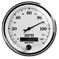 3-3/8" сподометр, 120 MPH, LED, OLD TYME WHITE II AUTO METER #1287