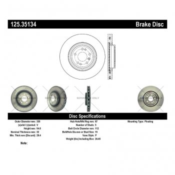 125.35134 Тормозные диски Premium MERCEDES-BENZ перед 