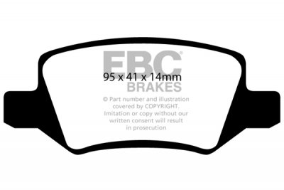 DP1438  EBC Brakes Ultimax2 Тормозные колодки зад. MERCEDES-BENZ A выпуска 2004 — 2012 года