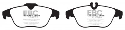 DP31990C EBC Brakes Redstuff Тормозные колодки зад. MERCEDES-BENZ C-Class (W204), C Coupe (C204), C Estate (S204), E Cabriolet (A207), E Coupe (C207) Ширина 123мм, Высота 52мм, Толщина 18мм
