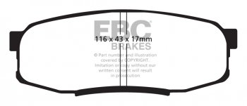 DP41816R EBC Brakes Yellowstuff Тормозные колодки зад OPEL Rekord; VOLKSWAGEN Passat выпуск 1982-1989 года