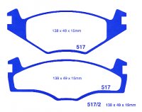 DP5517NDX EBC Brakes колодки тормозные перед SEAT Cordoba, Ibiza, Toledo; VOLKSWAGEN Golf, Golf Cabriolet, Jetta, Passat, Polo, Santana, Scirocco, Vento
