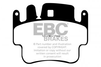 DP91514 EBC Brakes Orangestuff Тормозные колодки зад PORSCHE 911 (996) (Cast Iron Disc Only), 911 (997) (Чугунны диск) выпуск 1997-2008 года