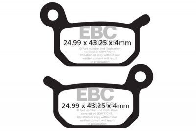 CFA325 EBC BRAKES Organic тормозные колодки  HUSQVARNA CR, SM; KTM 50, 65; LEM CX, R2, R3, RX; POLINI X1R, X3R; TOMOS MC 2002-2012 года выпуска