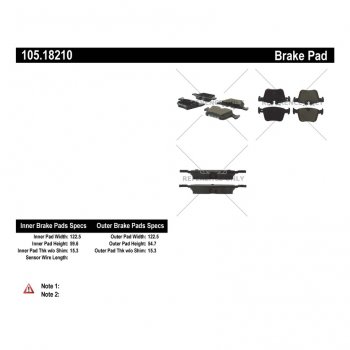 105.18210 Тормозные колодки Posi-Quiet Ceramic JAGUAR, LAND ROVER зад. 