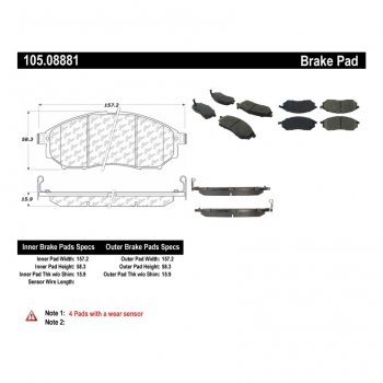 105.08881 Тормозные колодки Posi-Quiet Ceramic INFINITI перед 