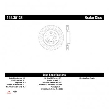 125.35138 Тормозные диски Premium MERCEDES-BENZ перед 