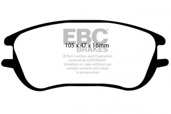 DP1596 EBC Brakes Ultimax2 Тормозные колодки перед  HYUNDAI Amica, Atoz выпуска 2001-2011 года