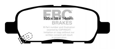 DP51666NDX EBC Brakes Bluestuff Тормозные колодки зад NISSAN 350Z, Skyline (V35), Stagea; VAUXHALL Vectra выпуск 1995-2009 года