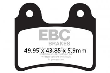 FA303 EBC BRAKES Organic тормозные колодки  BETA Evo, Rev; GAS-GAS EC, TXT; MONTESA/HONDA 250, Honda; OSSA Explorer, TR; SCORPA SR, SY, TY; SHERCO Trials; XISPA X 2000-2012 года выпуска