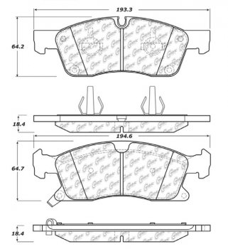 105.14550 Тормозные колодки Posi-Quiet Ceramic DODGE, JEEP, MERCEDES-BENZ перед 
