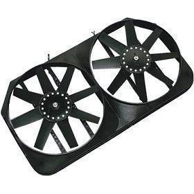 282 Flex-a-Lite Электрический вентилятор 15" Двойной вытяжной с контролером скорости черный 2000-2004 Chevy &amp; GMC Trucks and SUVs with 34" radiator core   Fan shroud is 17" tall by 31 7/8" wide and 4.5" thick Custom brackets for a no-drill easy installation Dual 15-inch, 8 blade fans flows air up to 3300 single and 5500 dual cubic feet per minute to provide constant cooling, regardless of engine RPM Draws 12 amps single and 28 amps for dual fan Comes with an adjustable temperature thermostat that allow greater control over fan operation  