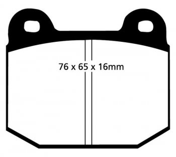 DP4197R EBC Brakes Yellowstuff Тормозные колодки перед/зад ALFA ROMEO, BMW, LOTUS, MORGAN, OPEL, VAUXHALL Ширина 76мм, Высота 65мм, Толщина 16мм