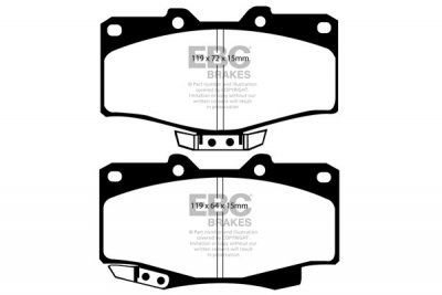 DP807 EBC Brakes Ultimax2 Тормозные колодки перед TOYOTA 4 Runner, Hilux Surf, Landcruiser, Prad; VOLKSWAGEN Taro выпуска 1988-2006 года