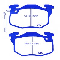 DP5545NDX EBC Brakes колодки тормозные перед CITROEN AX, Saxo, ZX, ZX Estate; PEUGEOT 106, 205, 305, 306, 309, 405; RENAULT 5, 9, 11, 18, 19, 20, 21, 30, 19 Chamade, Clio, Espace, Fuego