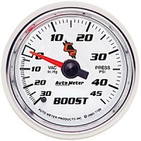 2-1/16" BOOST-VAC (давление наддува и разряжения), 30 IN HG/45 PSI, MECH, C2 AUTO METER #7108