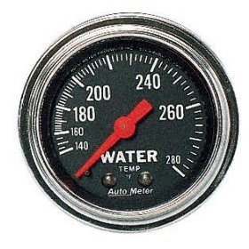 2" датчик температура воды, 140-280`F 6' TUBING, MECH AUTO METER #2431 2431 Traditional Chrome Mechanical Water Temperature Gauge