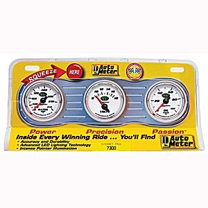INTERACT PACK, OIL/WATER VOLT, MECH, NV AUTO METER #7300 Three-GaugeInteract Pack (Water, Volt, Oil)