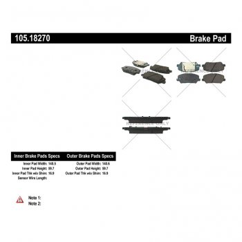 105.18270 Тормозные колодки Posi-Quiet Ceramic HYUNDAI, KIA перед 