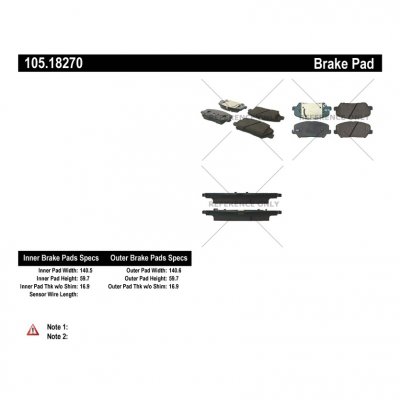 105.18270 Тормозные колодки Posi-Quiet Ceramic HYUNDAI, KIA перед 