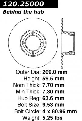 Передний тормозной диск - с перфорацией и насечками AUSTIN HEA, MG PDS.25000 