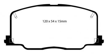 DP4725R EBC Brakes Yellowstuff Тормозные колодки перед TOYOTA Camry, Carina, Celica Ширина 120мм, Высота 54мм, Толщина 15мм