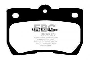 DP1586  EBC Brakes Ultimax2 Тормозные колодки зад. LEXUS GS300 выпуска 2005 — 2013 года