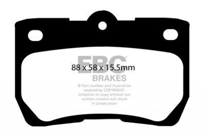 DP1586  EBC Brakes Ultimax2 Тормозные колодки зад. LEXUS GS300 выпуска 2005 — 2013 года