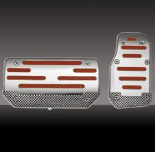 PEDL PAD 2PC RED/CHR Chrome Finish