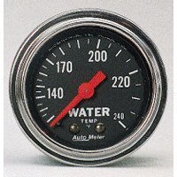 2" датчик температура воды, 120-240`F 6' TUBING, MECH AUTO METER #2432 2432 Traditional Chrome Mechanical Water Temperature Gauge