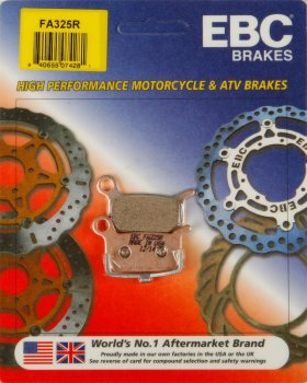 FA325R EBC BRAKES Organic тормозные колодки  HUSQVARNA CR, SM; KTM 50, 65; LEM CX, R2, R3, RX; POLINI X1R, X3R; TOMOS MC 2002-2012 года выпуска