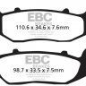 SFA375 EBC BRAKES Organic тормозные колодки  AJS Regal; HERO HONDA Karizma; HONDA ANF, CBF, CBR; LIFAN Smart; RIEJU NKD, RS2; SUPERBYKE CQ, CU
