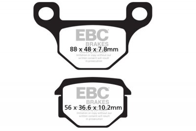 FA093 EBC BRAKES Organic тормозные колодки BRANSON, C F MOTO, DERBI, EASY RIDER, HARTFORD/HRD, KEEWAY, MH/MOTOR HISPANIA, MOTO ROMA, PEUGEOT, RIEJU, SHERCO, SINNIS, SUPERBYKE, SUZUKI, TGB, WUYANG 1982-2012 года выпуска